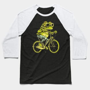 Funny Frog On A Bike Baseball T-Shirt